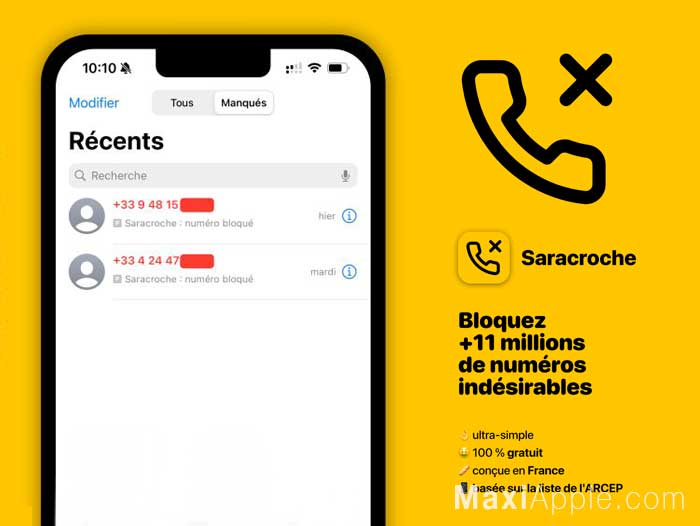 saracroche app bloqueur appels indesirables spam ios iphone ipad gratuit