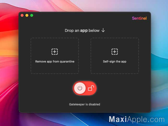 sentinel app applications logiciel utilitaire macos mac controle gatekeeper quarantaine signature certificat ad hoc gratuit
