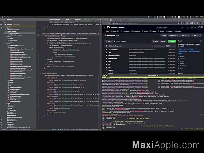 aerospace gestion gestionnaire avance fenetres i3 macos mac logiciel gratuit