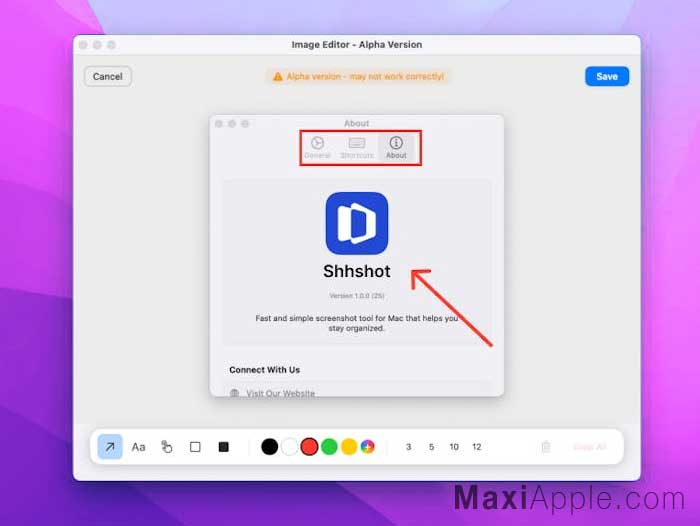 shhshot app macos mac capture ecran masquage donnees gratuit