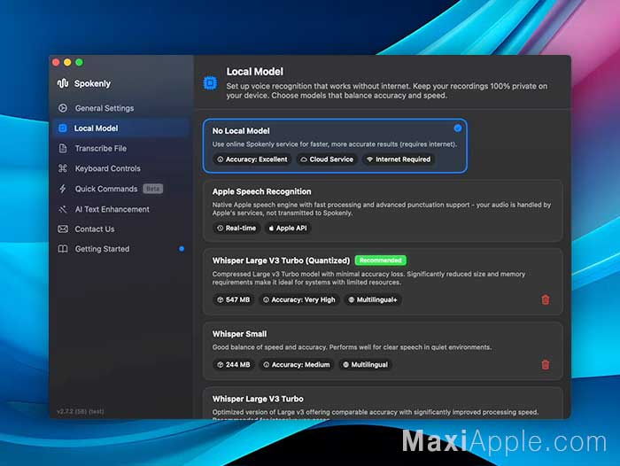 spokenly voice dictation ai transcription dictee ia macos mac gratuit