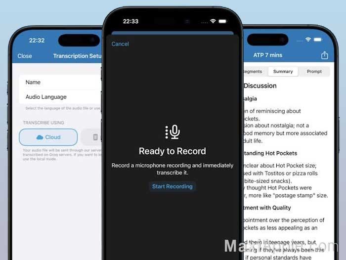 whisper transcription ios iPhone ipad app transcription audio text gratuit