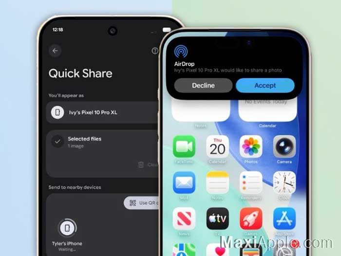 comment partager fichiers photo video entre android ios via airdrop quick share tuto guide