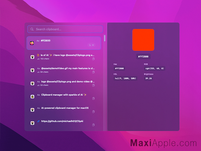 clipai-mac-logiciel-app-ai-gestionnaire-presse-papiers-ia-mac-macos-gratuit