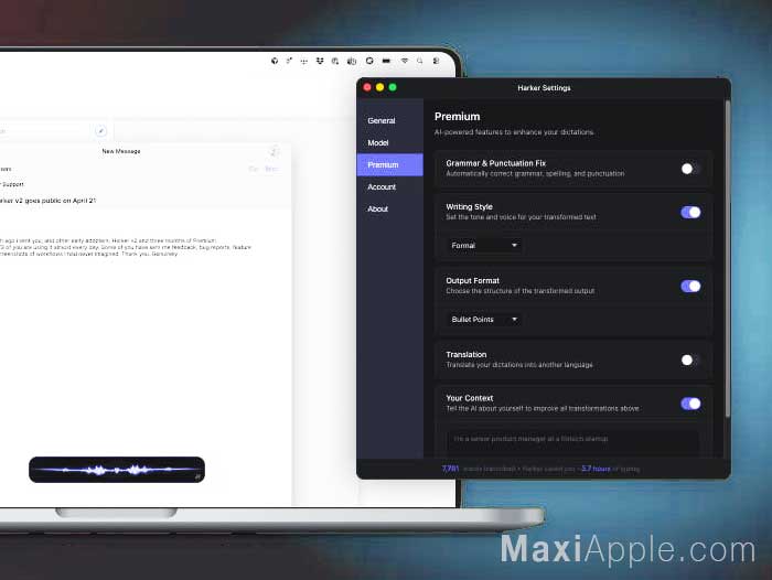 harker-ai-2-app-transcription-ia-dictee-vocale-audio-texte-whisper-mac-macos-gratuit