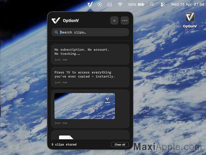 optionv-app-gestionnaire-presse-papiers-illimite-avance-macos-mac-gratuit