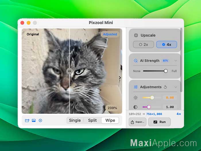 pixzool-mini-logiciel-app-macos-mac-upscaling-agrandissement-photo-image-ia-ai-gratuit